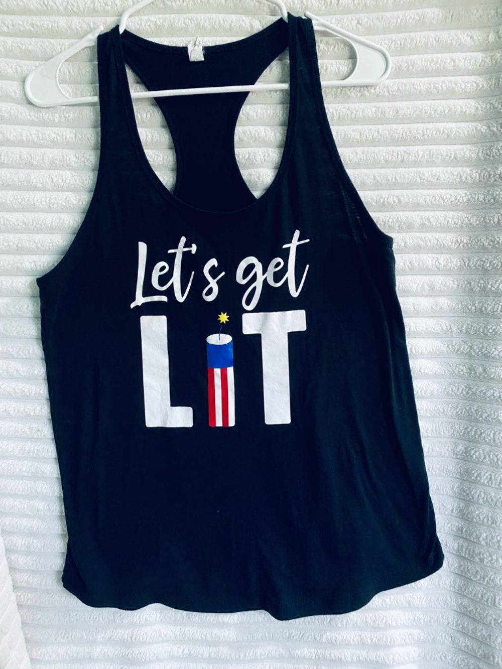 Next Level Apparel Black Graphic Tank Top